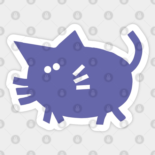 Mysterious Periwinkle Blue Chonk Kitty Cat Sticker by ellenhenryart